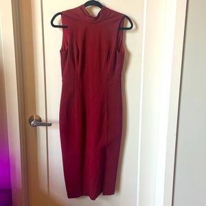 White House Black Market ✨3 for $12✨ Maroon Red Bodycon Mock Neck Dress Size 0